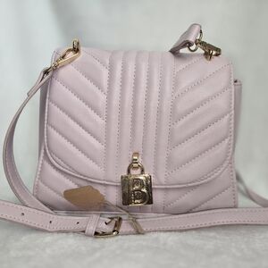Bebe Pink Quilted Crossbody Bag